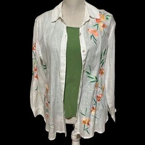 J Jill blouse & t shirt set, embroidery embellished, S Med